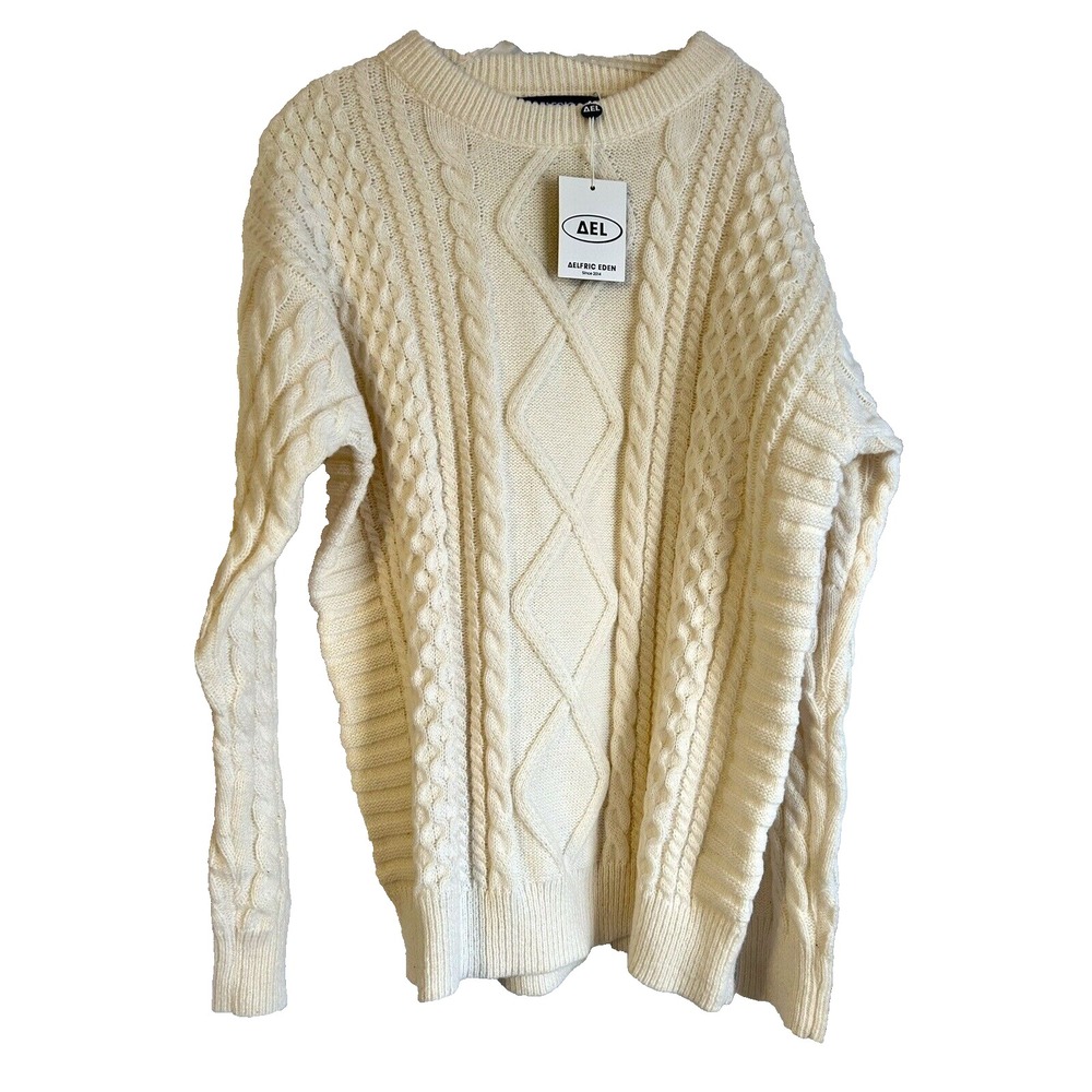 Aelfric Eden Womens Large Ivory Polyester Sweater (E3)